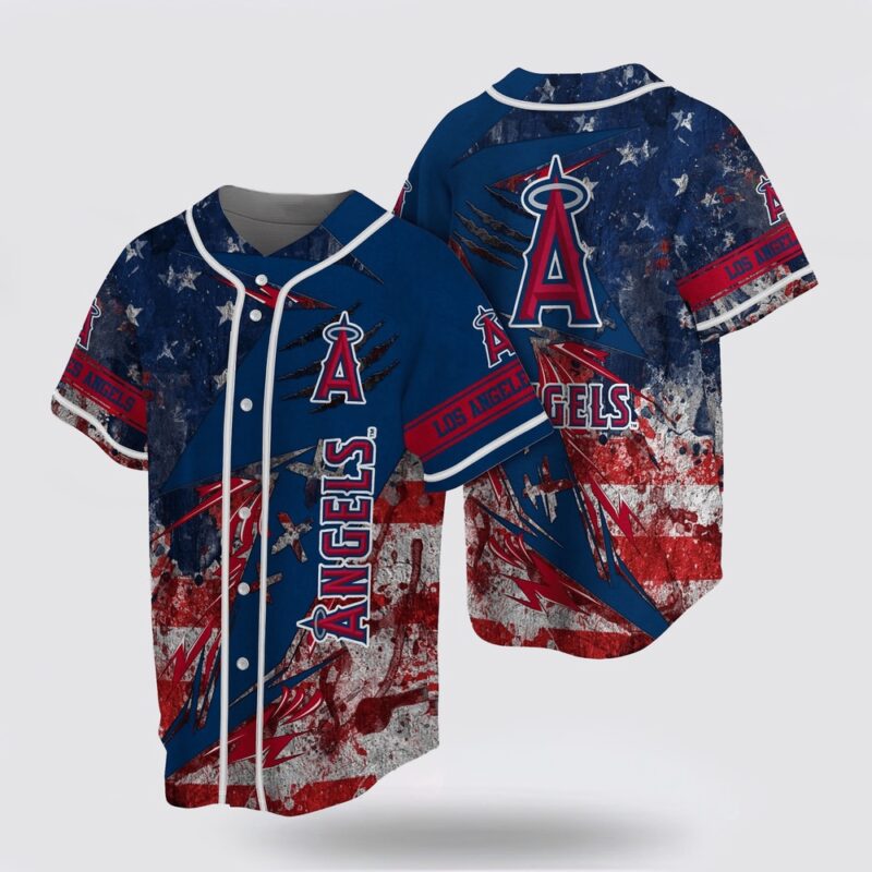 MLB Los Angeles Angels Baseball Jersey US Flag For Fans Jersey