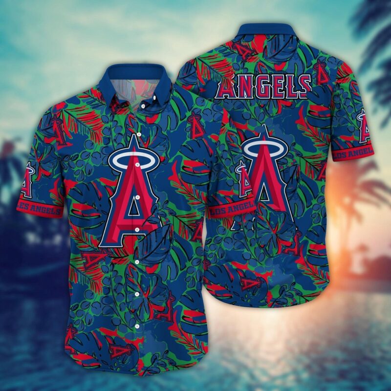 MLB Los Angeles Angels Hawaiian Shirt Flower Palm Tree Paradise For Fans