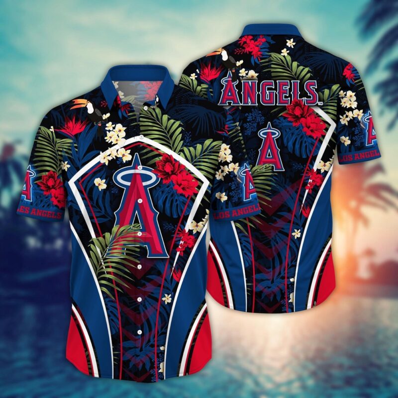MLB Los Angeles Angels Hawaiian Shirt Flower Strike A Style Pose For Fans