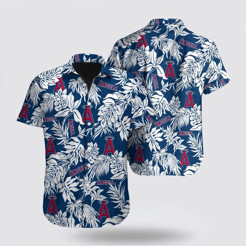 MLB Los Angeles Angels Hawaiian Shirt Palm Leaf Pattern For Fan MLB