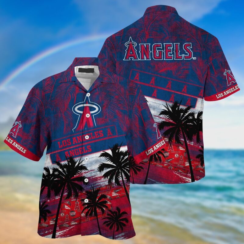 MLB Los Angeles Angels Hawaiian Shirt Palm Tree Pattern For Fans Sports