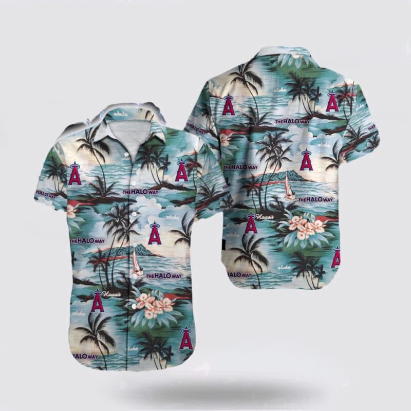 MLB Los Angeles Angels Hawaiian Shirt Set Your Spirit Free With The Breezy For Fans