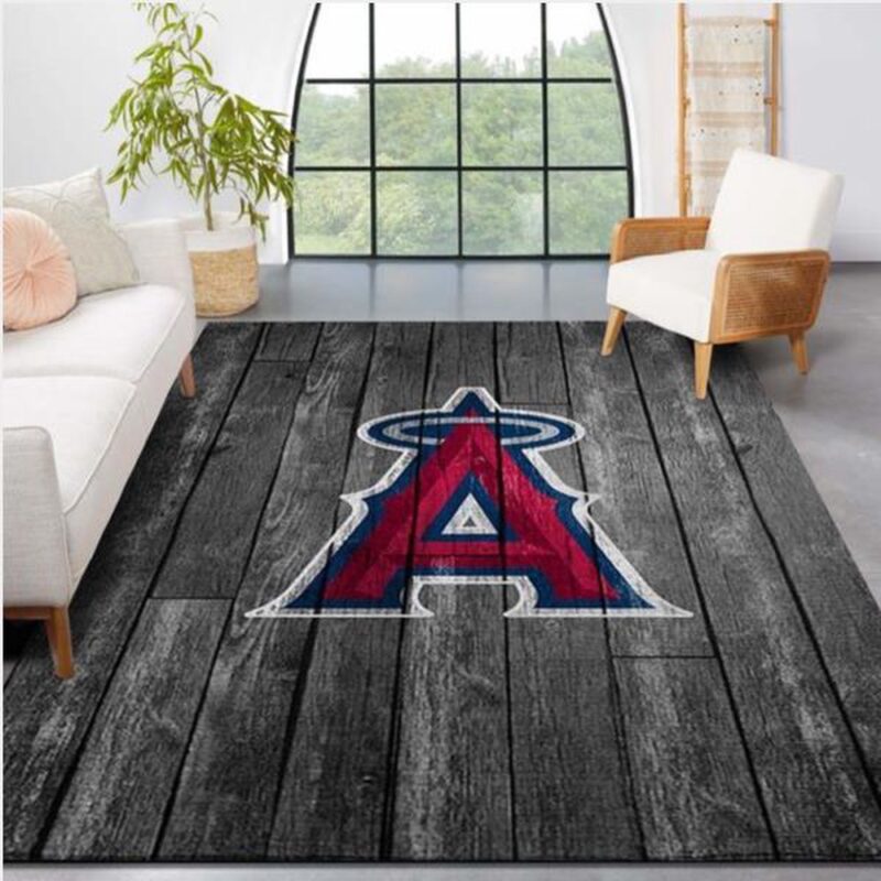 MLB Los Angeles Angels Logo Grey Wooden Style Style Nice Gift Home Decor