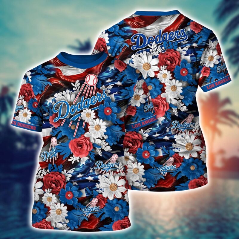 MLB Los Angeles Dodgers 3D T-Shirt Tropical Tranquility Bloom For Fans Sports