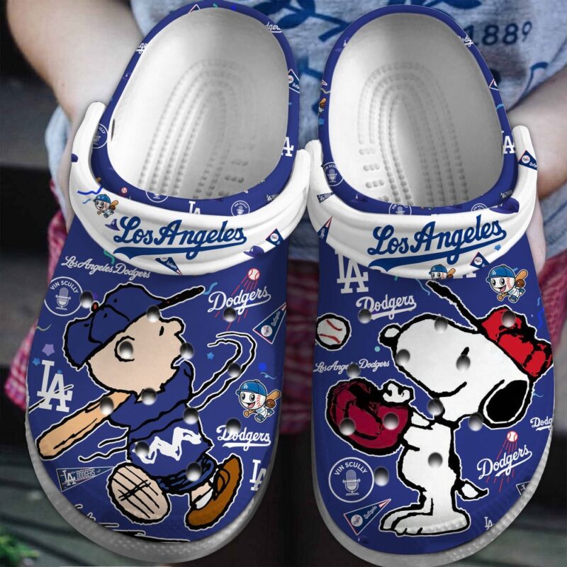 MLB Los Angeles Dodgers Cartoon Crocs Crocband Clogs Shoes Comfortable For Men Women and Kids For Fan MLB