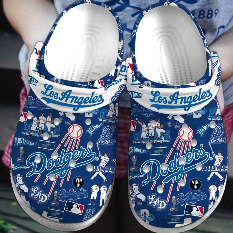 MLB Los Angeles Dodgers Crocs Crocband Clogs Shoes Comfortable For Men Women and Kids For Fan MLB