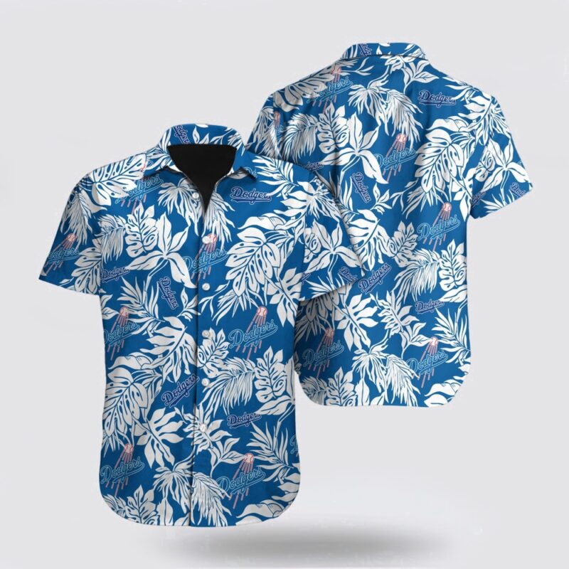 MLB Los Angeles Dodgers Hawaiian Shirt Blue Tropical Pattern For Fan MLB