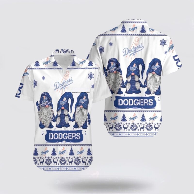 MLB Los Angeles Dodgers Hawaiian Shirt Christmas Gnomes Ugly Christmas 3D For Fan MLB