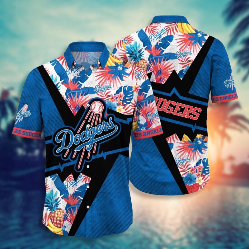 MLB Los Angeles Dodgers Hawaiian Shirt Flower Swing Into Sunset For Fans