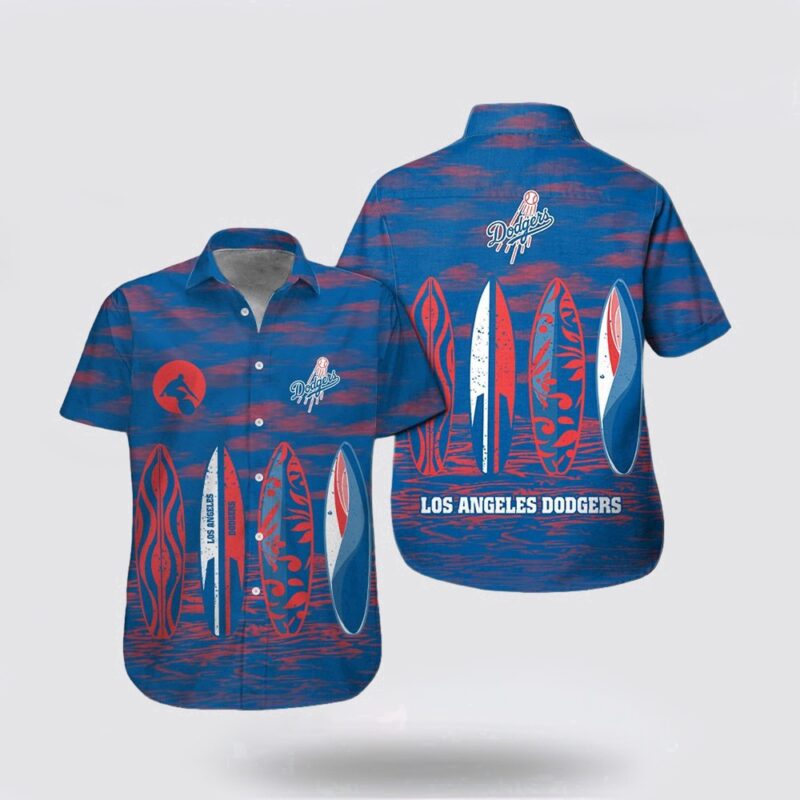 MLB Los Angeles Dodgers Hawaiian Shirt Skateboard Pattern For Fan MLB