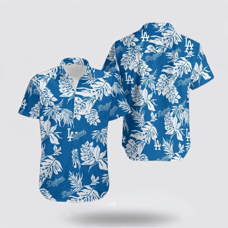 MLB Los Angeles Dodgers Hawaiian Shirt Tropical Flower Short Sleeve For Fan MLB