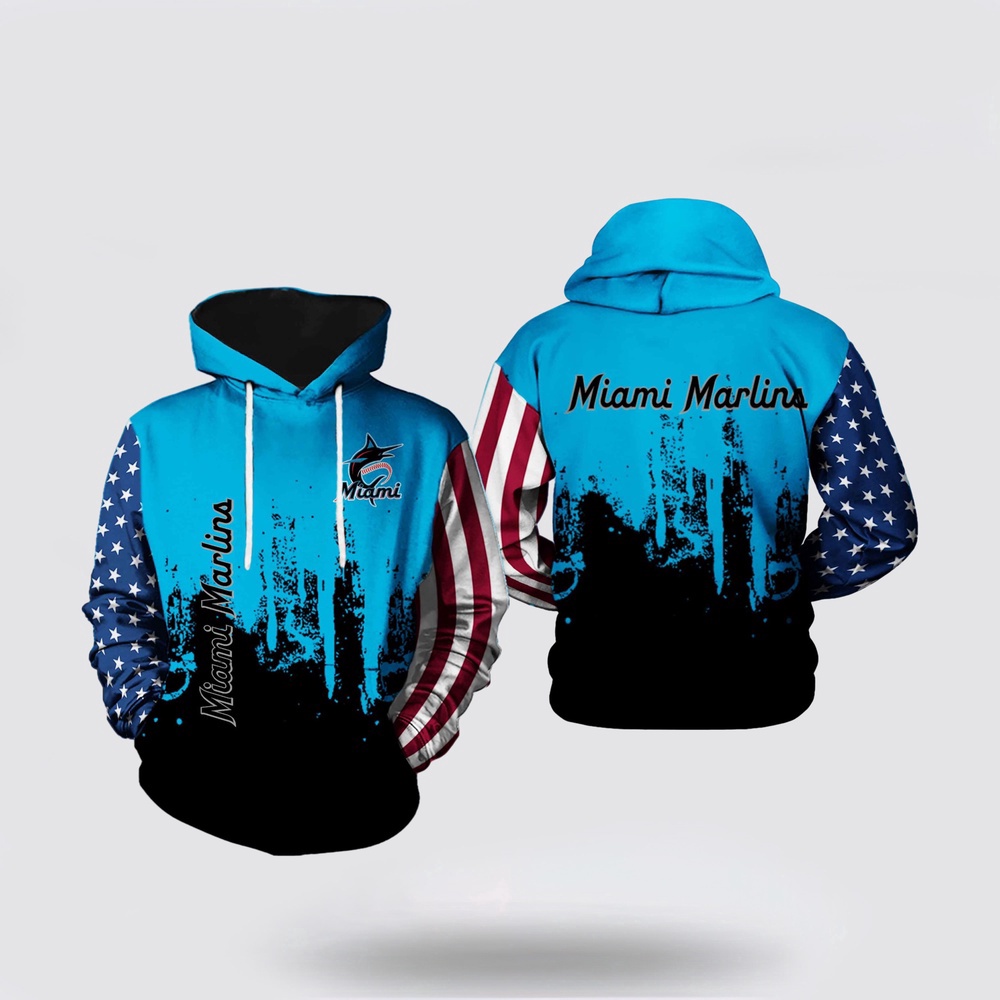 MLB Miami Marlins 3D Hoodie Team US For Fan MLB