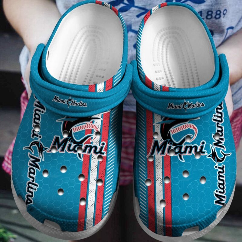 MLB Miami Marlins Crocs Clog Shoes Blue For Fan Baseball