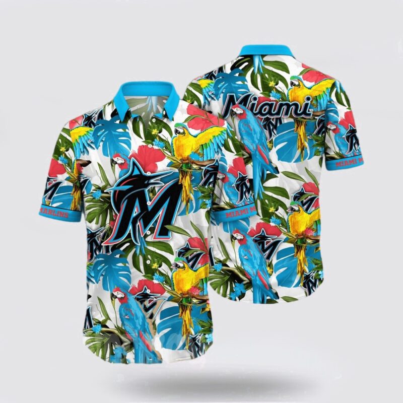 MLB Miami Marlins Hawaiian Shirt Feel The Aloha Spirit With The Charming Coastal Collection For Fans