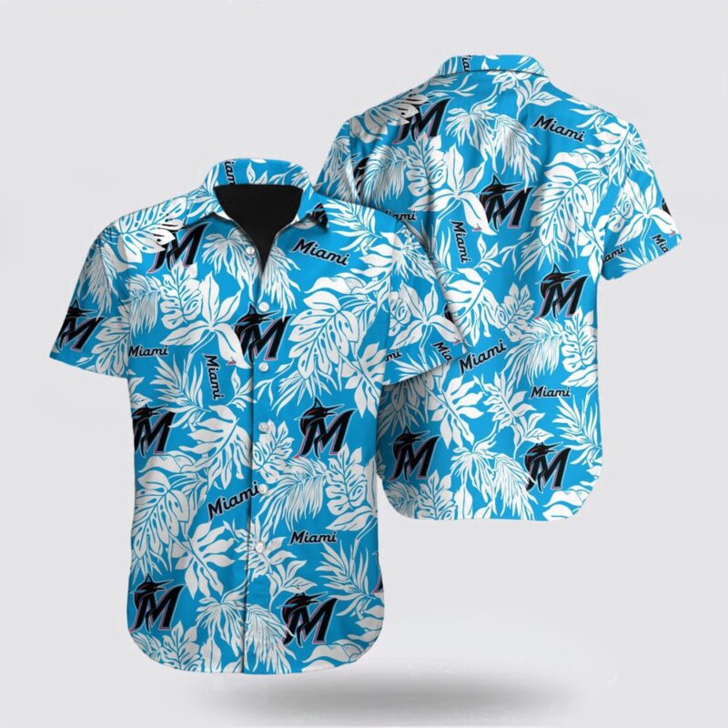 MLB Miami Marlins Hawaiian Shirt Tropical Pattern For Fan MLB
