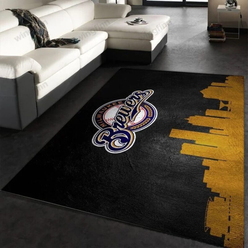 MLB Milwaukee Brewers 15 Area Rug Living Room Rug Home Decor Carpet – Custom Size And Printing