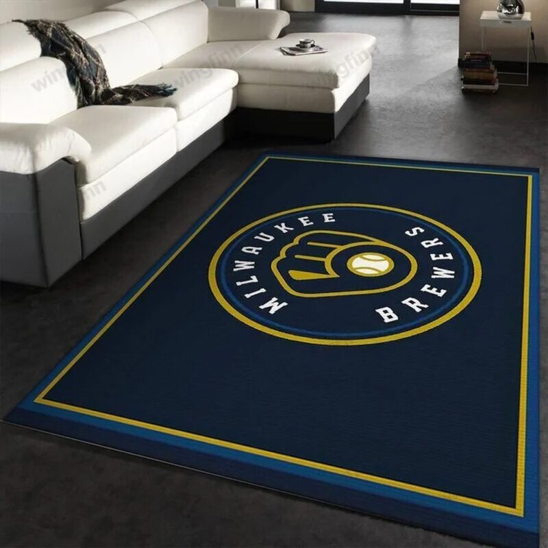 MLB Milwaukee Brewers 17 Area Rug Living Room Rug Home Decor Carpet – Custom Size And Printing