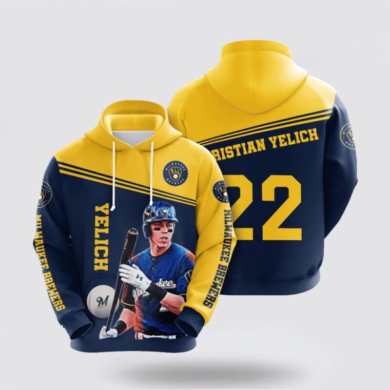 MLB Milwaukee Brewers 3D Hoodie Christian Yelich For Fan MLB