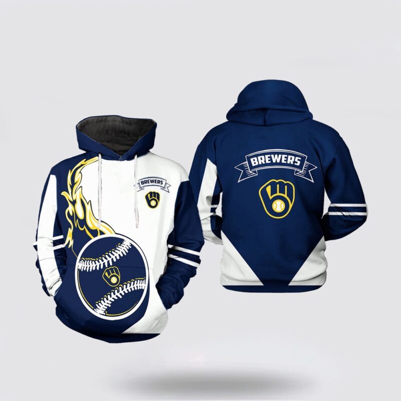 MLB Milwaukee Brewers 3D Hoodie Classic For Fan MLB