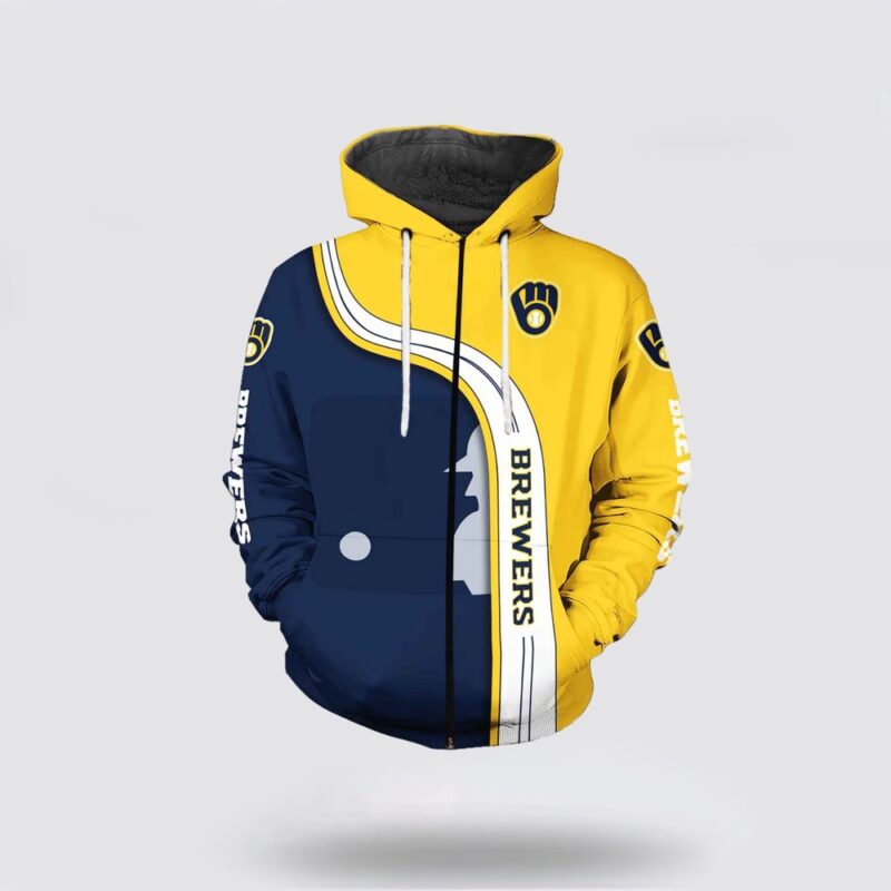 MLB Milwaukee Brewers 3D Hoodie Team For Fan MLB
