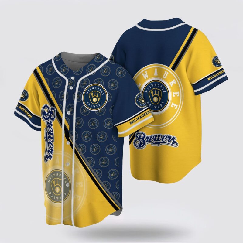 MLB Milwaukee Brewers Baseball Jersey Simple Design For Fans Jersey