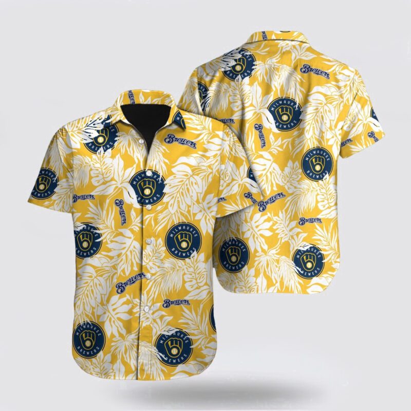 MLB Milwaukee Brewers Hawaiian Shirt Tropical Pattern For Fan MLB
