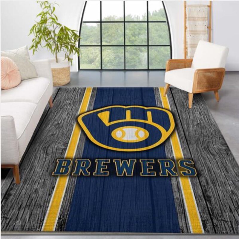 MLB Milwaukee Brewers Logo Wooden Style Style Nice Gift Home Decor