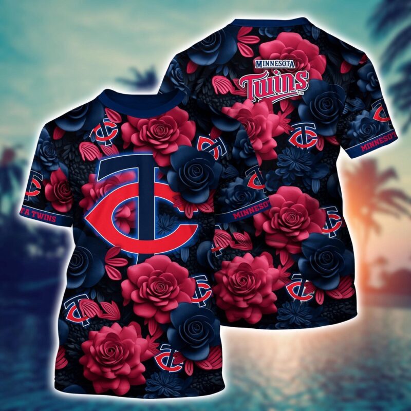 MLB Minnesota Twins 3D T-Shirt Tropical Trends For Fans Sports