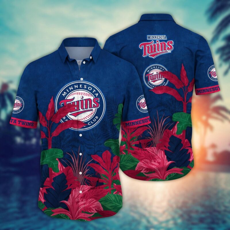 MLB Minnesota Twins Hawaiian Shirt Flower Tropical Trees Pattern For Fans