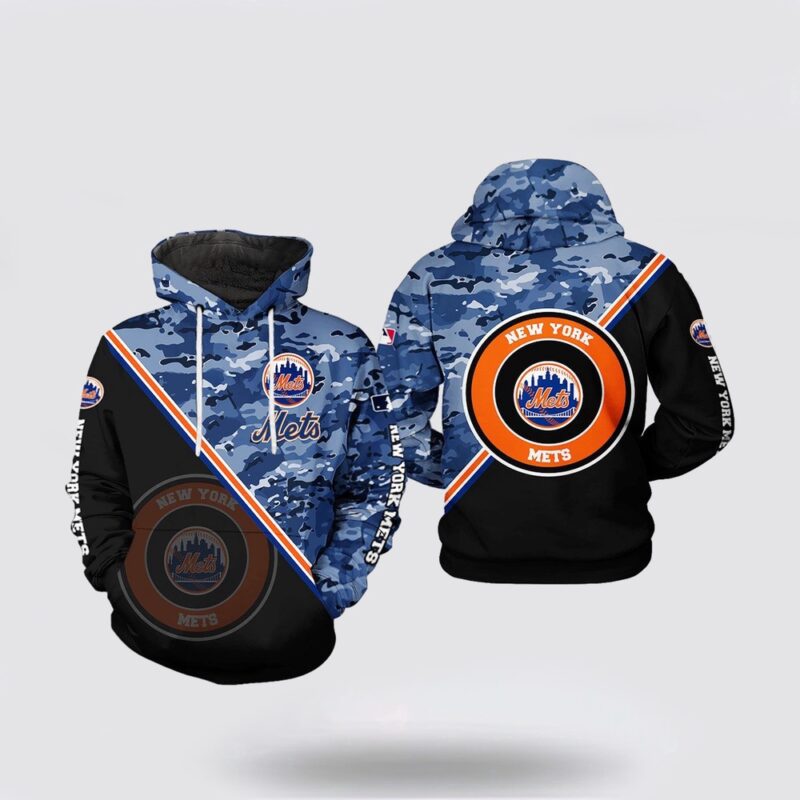 MLB New York Mets 3D Hoodie Camo Team Gift For Fan MLB