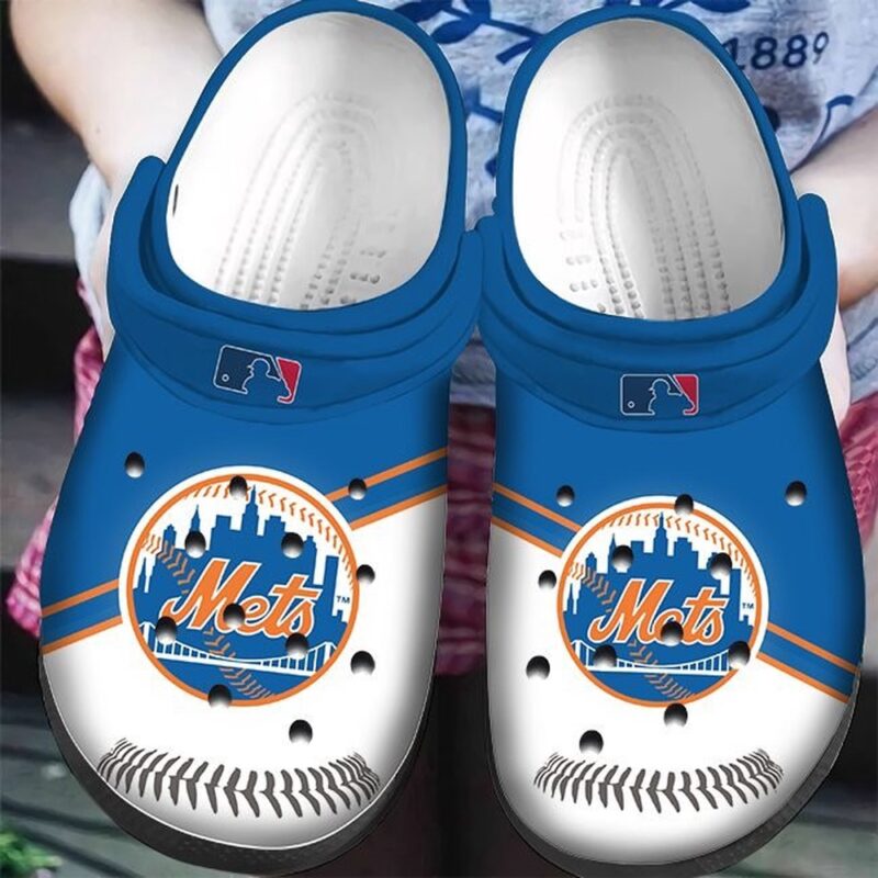 MLB New York Mets Crocs Clog Blue White For Fan Baseball