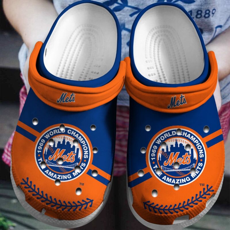 MLB New York Mets Crocs Clog Orange – Blue For Fan Baseball
