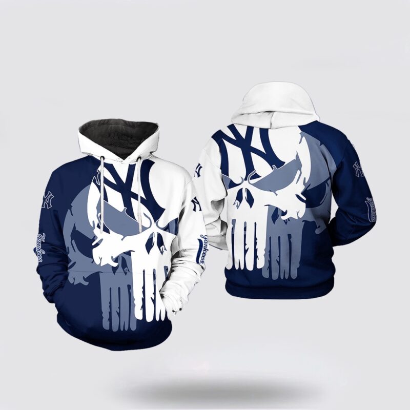 MLB New York Yankees 3D Hoodie Team Skull For Fans MLB