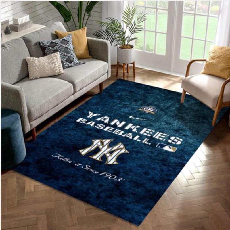 MLB New York Yankees Club Area Rug For Sport Lover Bedroom Rug Home US Decor