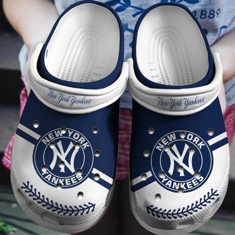 MLB New York Yankees Crocs Clog Navy – White For Fan Baseball