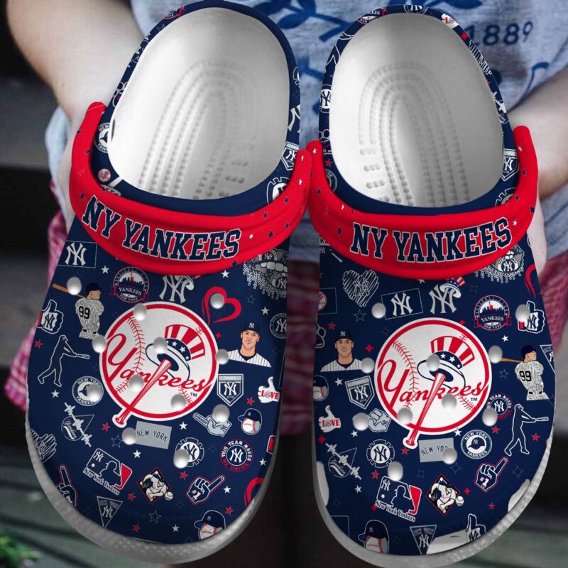 MLB New York Yankees Crocs Crocband Clogs Shoes For Men Women and Kids For Fan MLB