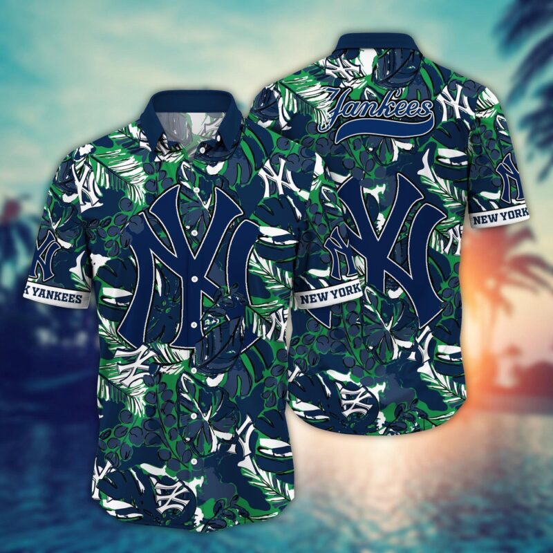 MLB New York Yankees Hawaiian Shirt Flower Palm Tree Paradise For Fans