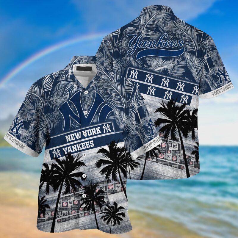 MLB New York Yankees Hawaiian Shirt Palm Tree Pattern For Fans Sports
