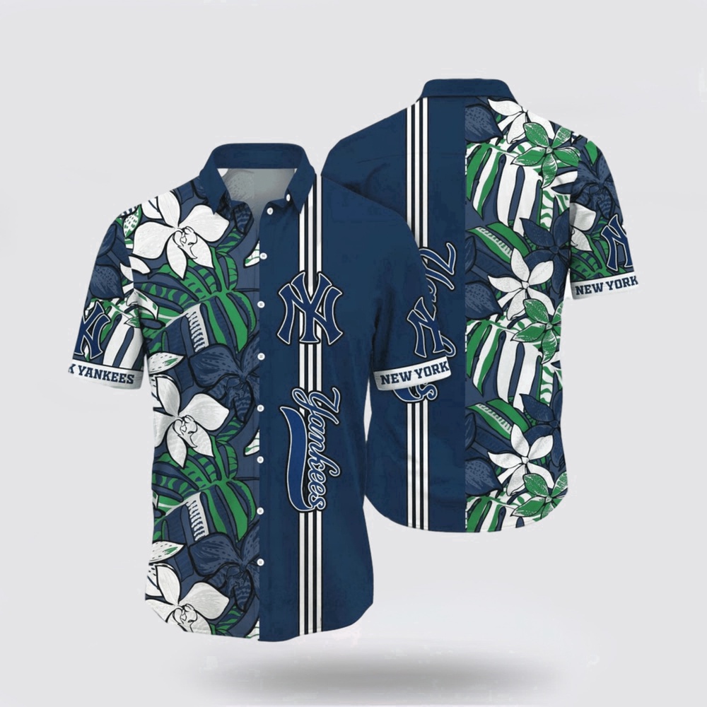 MLB New York Yankees Hawaiian Shirt Set Your Spirit Free With The Breezy For Fans