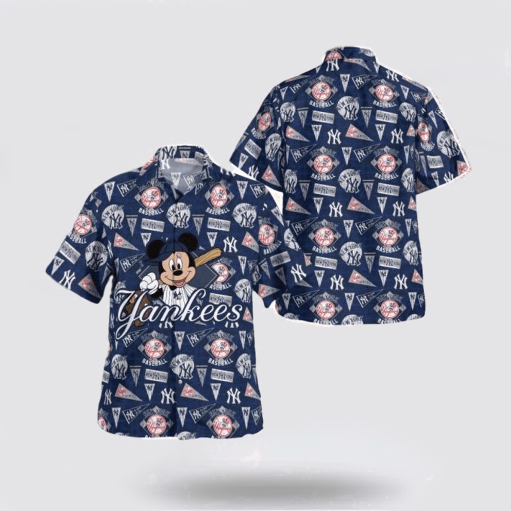 MLB New York Yankees Hawaiian Shirt Surf In Style With Cool Beach Outfits For Fans