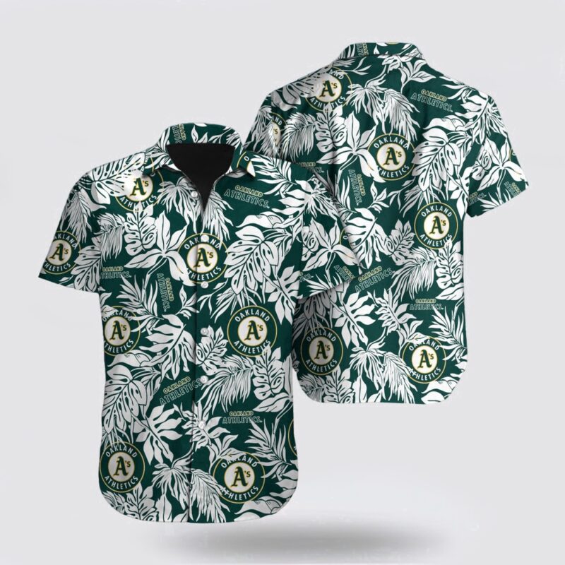 MLB Oakland Athletics Hawaiian Shirt Tropical Pattern For Fan MLB