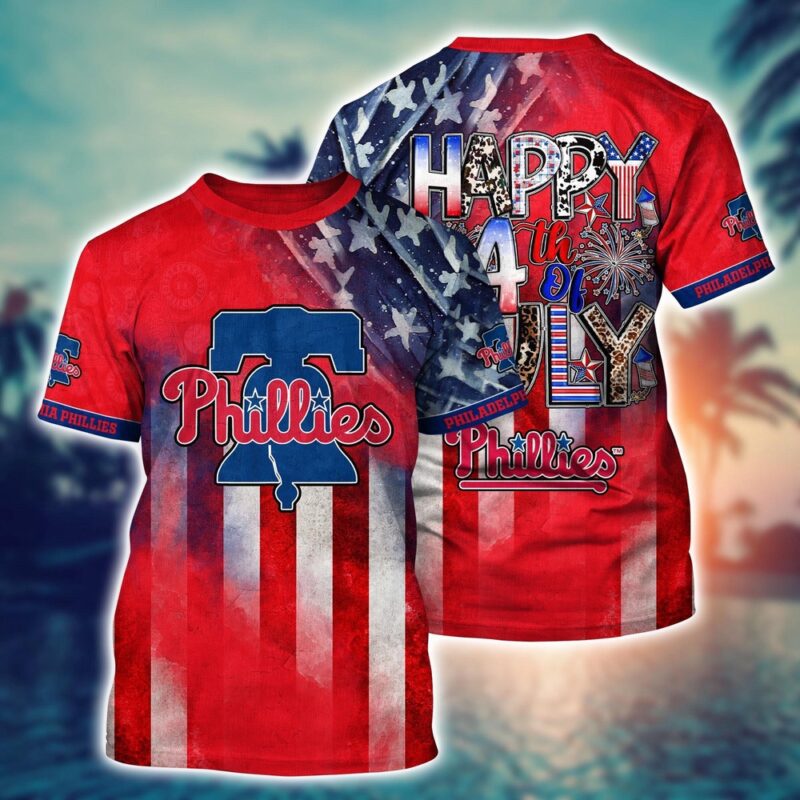 MLB Philadelphia Phillies 3D T-Shirt Baseball Bloom Burst For Fans Sports