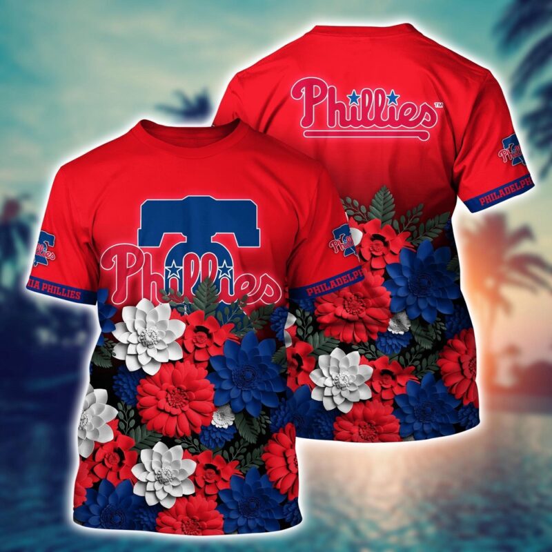 MLB Philadelphia Phillies 3D T-Shirt Floral Vibes For Fans Sports