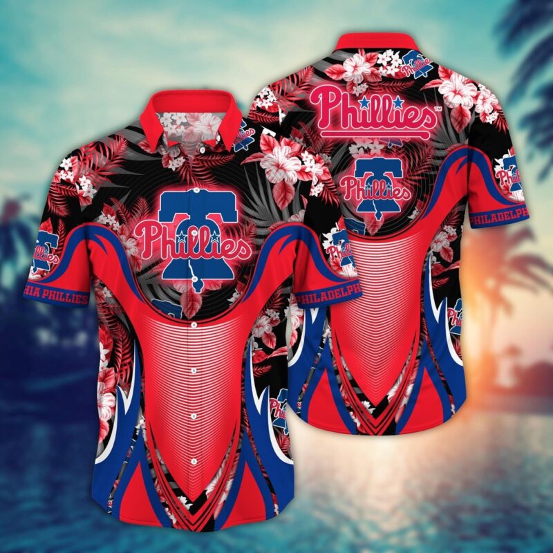 MLB Philadelphia Phillies Hawaiian Shirt Flower Grandstand Glamour For Fans