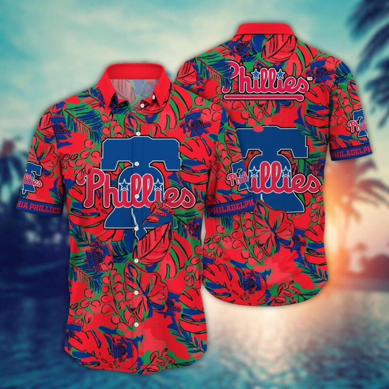 MLB Philadelphia Phillies Hawaiian Shirt Flower Palm Tree Paradise For Fans