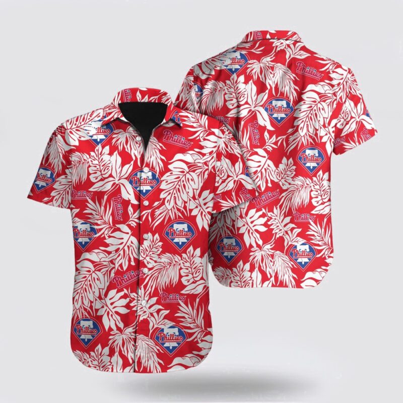 MLB Philadelphia Phillies Hawaiian Shirt Leaf Pattern For Fan