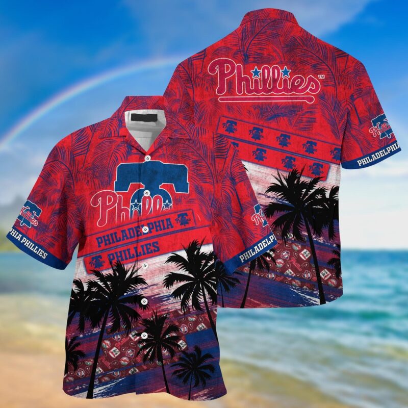 MLB Philadelphia Phillies Hawaiian Shirt Palm Tree Pattern For Fans Sports