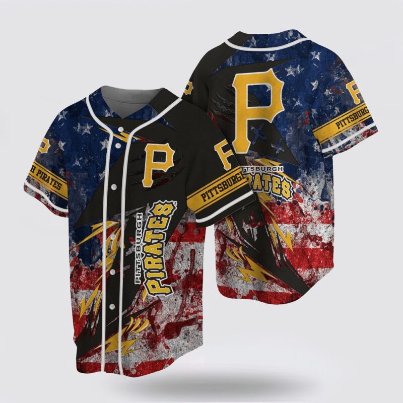 MLB Pittsburgh Pirates Baseball Jersey US Flag For Fans Jersey