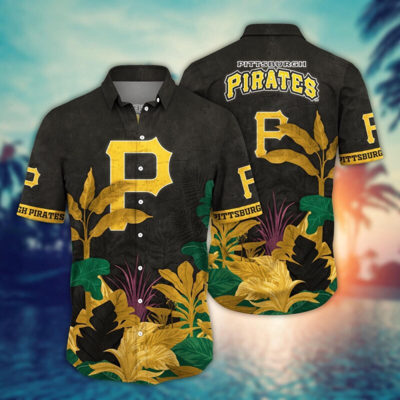 MLB Pittsburgh Pirates Hawaiian Shirt Flower Tropical Trees Pattern For Fans