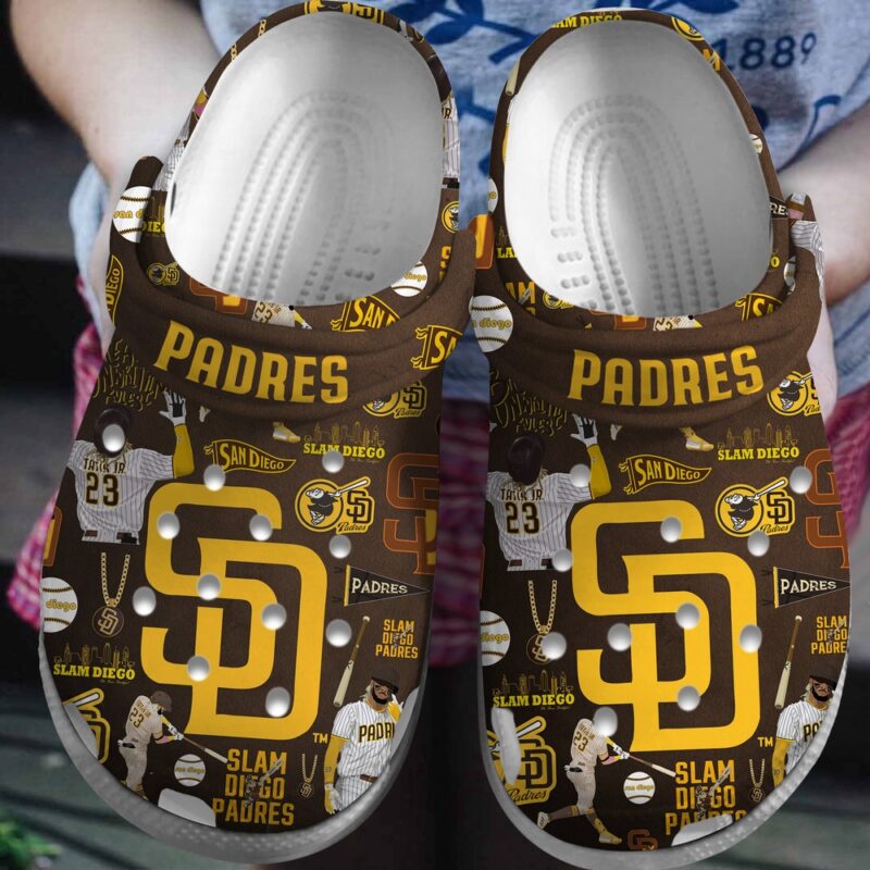 MLB San Diego Padres Crocs Crocband Clogs Shoes Comfortable For Men Women and Kids For Fan MLB
